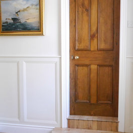 Traditional 4 Panel Reclaimed Pine Door – Toffee Brown Wax