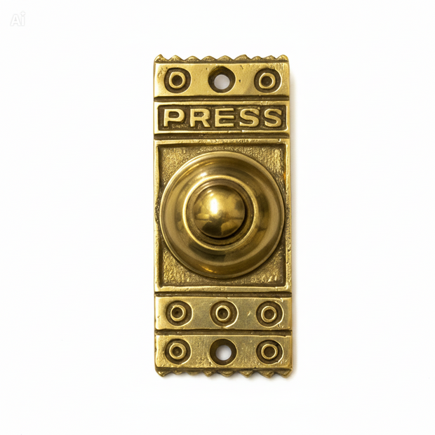 Brass Art Deco Door Bell Push