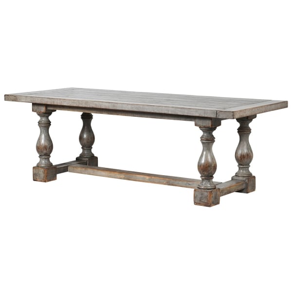 Distressed Grey Pine plank topped table