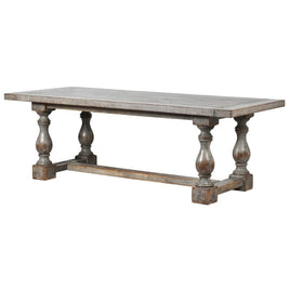 Distressed Grey Pine plank topped table