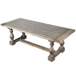 Distressed Grey Pine plank topped table