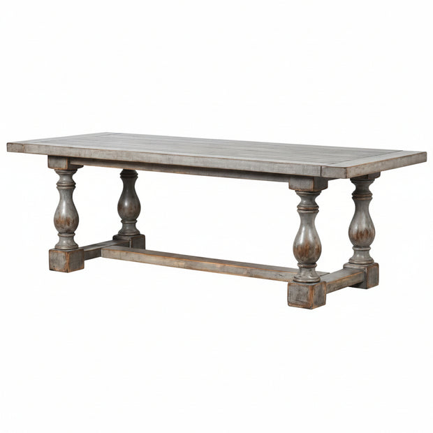 Distressed Grey Pine plank topped table