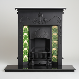 Valentine Art Nouveau cast iron fireplace