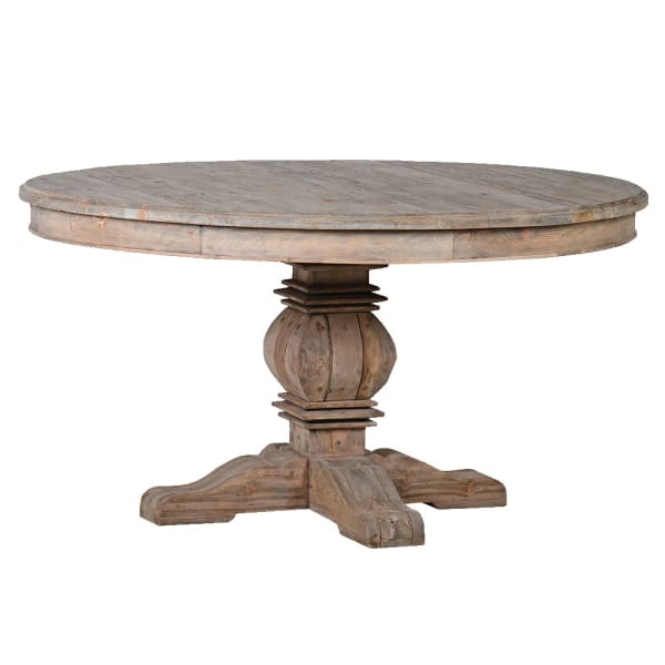 Reclaimed weathered Colonial round dining table