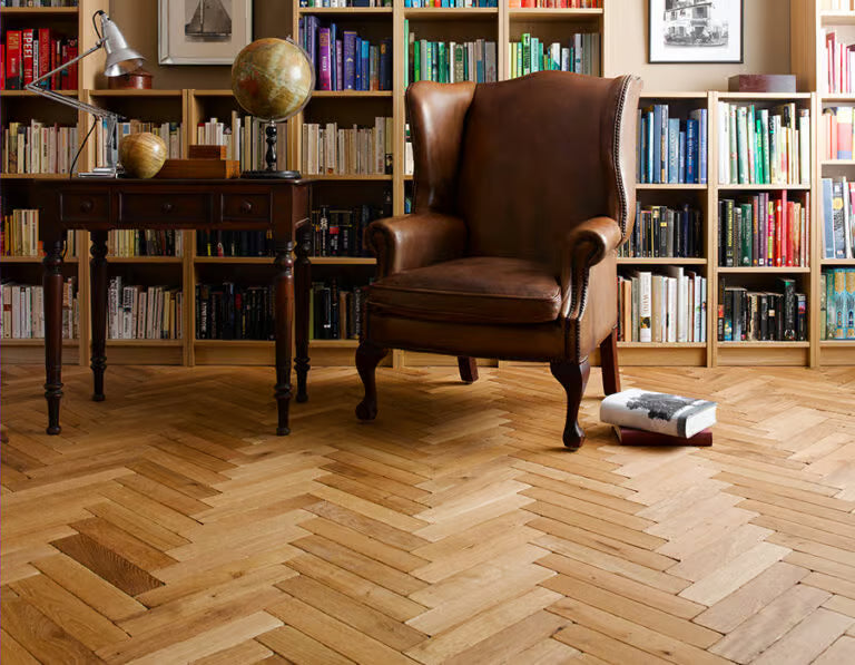 Natural Vintage Oak Parquet Flooring - Wilsons Yard