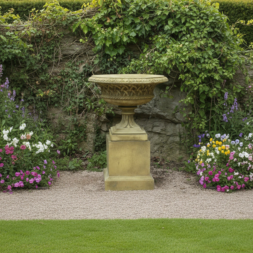 Lattice Weave Bath Stone Garden Planter