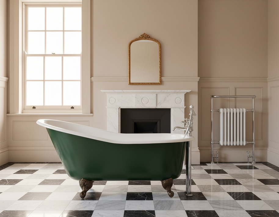 French Cast Iron Single Ended Slipper Bath 1700mm L