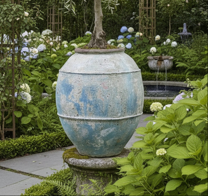 Large Vintage Style Olive Jar Planter