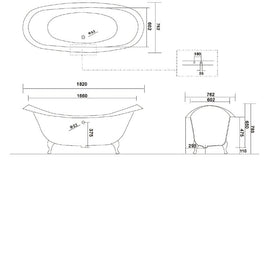 French Cast Iron Double Ended Slipper Bath