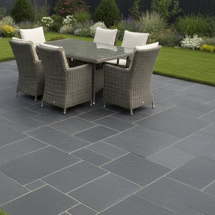 Blue Grey Limestone Paving - Wilsons Yard