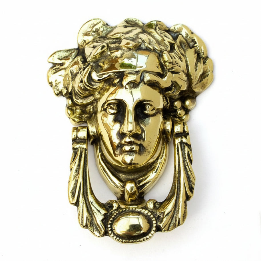 Solid Brass Regency Dionysus Face Door Knocker