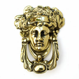 Solid Brass Regency Dionysus Face Door Knocker