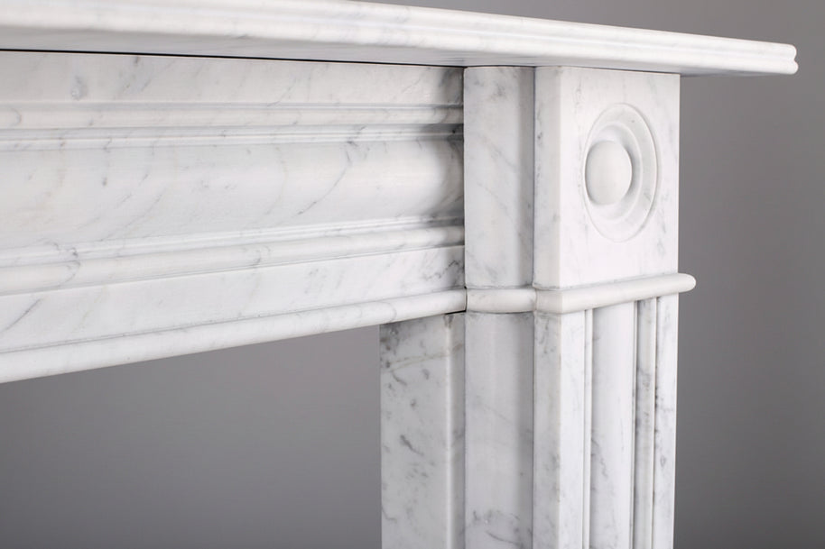 Georgian Double Slip Carrara Marble Fireplace