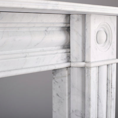 Georgian Double Slip Carrara Marble Fireplace