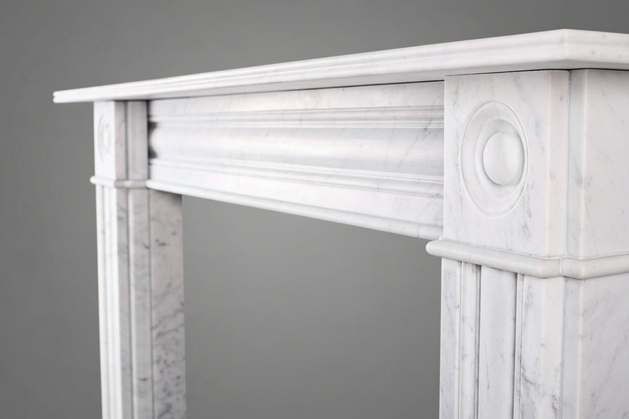 Georgian Double Slip Carrara Marble Fireplace