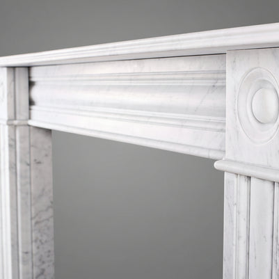 Georgian Double Slip Carrara Marble Fireplace