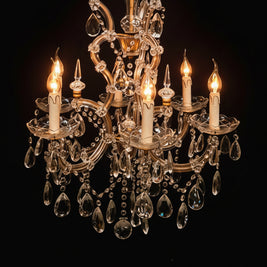 Vintage Marie Therese 6 Candle Crystal Chandelier