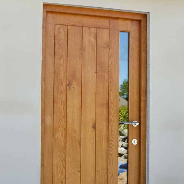 Contemporary Door & Frame in solid Oak - Wilsons Yard