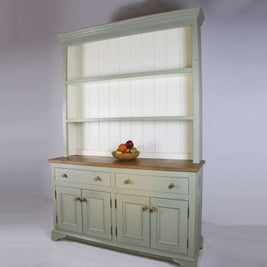 Green painted dresser fitted with brass handles - Wilsons Yard