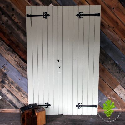 Sheeted plank pair of doors hand painted