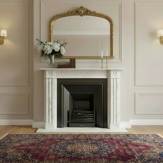 Georgian Double Slip Carrara Marble Fireplace