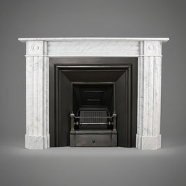 Georgian Double Slip Carrara Marble Fireplace