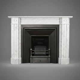 Georgian Double Slip Carrara Marble Fireplace