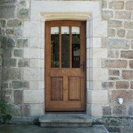 3 pane/2 Panel Door & Frame in Solid Oak