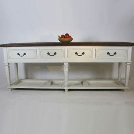 Stunning hand painted parquet topped side server - Wilsons Yard