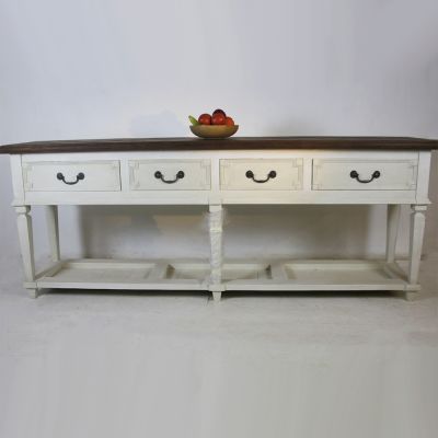 Stunning hand painted parquet topped side server - Wilsons Yard