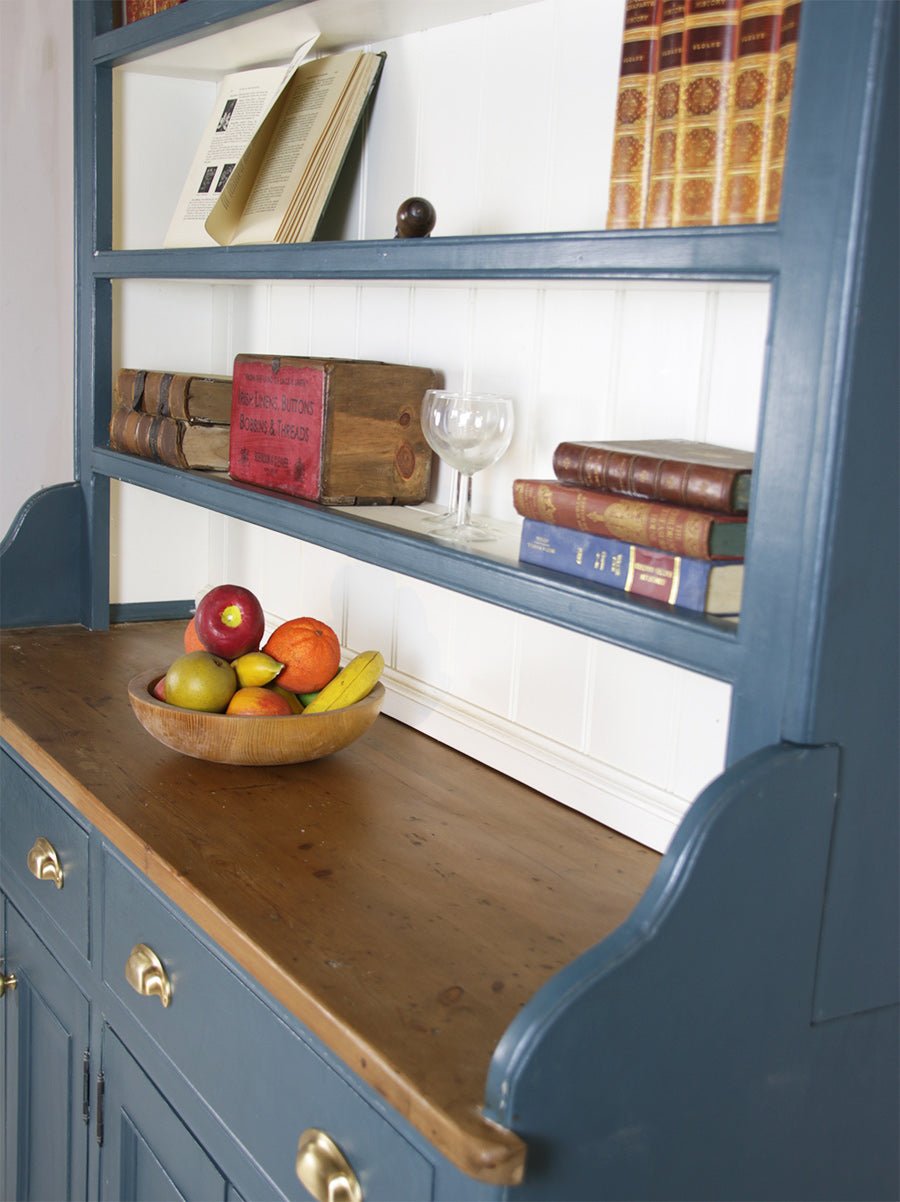 Stylish blue painted dresser with three shelves - Wilsons Yard