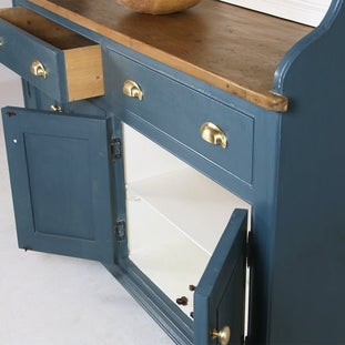 Stylish blue painted dresser with three shelves - Wilsons Yard
