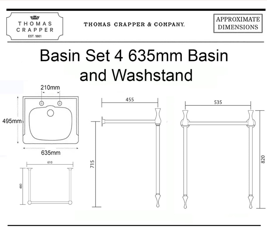 Marlborough Basin Set 635mm Basin and Washstand