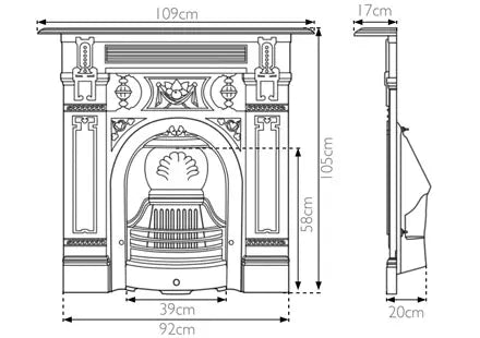 Victorian Style Cast Iron Fireplace