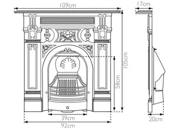 Victorian Style Cast Iron Fireplace
