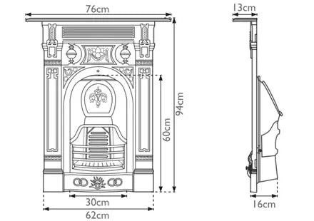Victorian Small Cast Iron Fireplace
