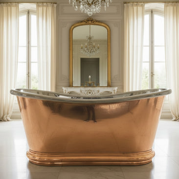 French Polished Copper Bateau Bath