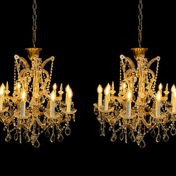 Vintage Pair of Marie Theresa Chandeliers