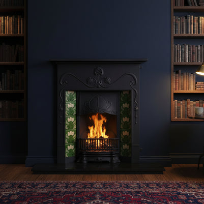 Valentine Art Nouveau cast iron fireplace