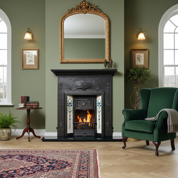 Verona Art Nouveau cast iron fireplace