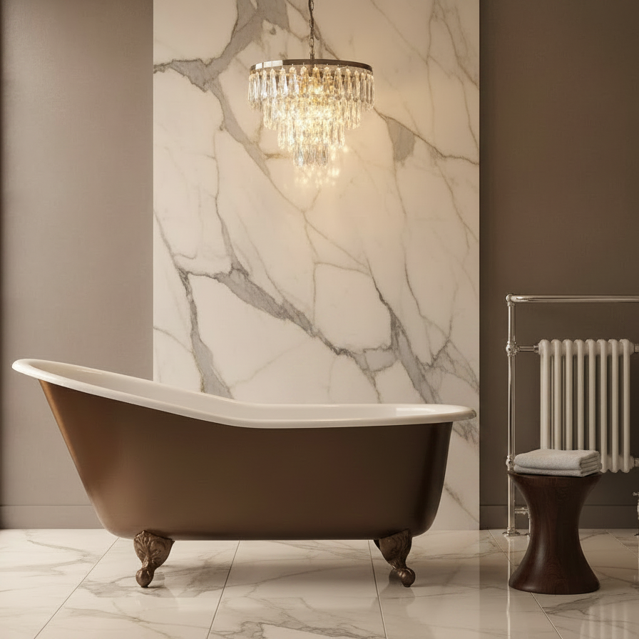 French Cast Iron Single Ended Slipper Bath 1560mm L