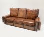 Vintage Knoll drop end leather settee