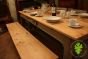 Oak Top Stretcher Base Table 