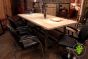 Industrial Style Kitchen/Dining Table with Reclaimed Bleached Top