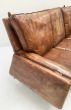 Vintage Knoll drop end leather settee