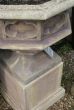 Pair of Gothic Stone Planters on Tall Plinths