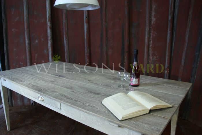 Oak Plank Topped Stretcher Table