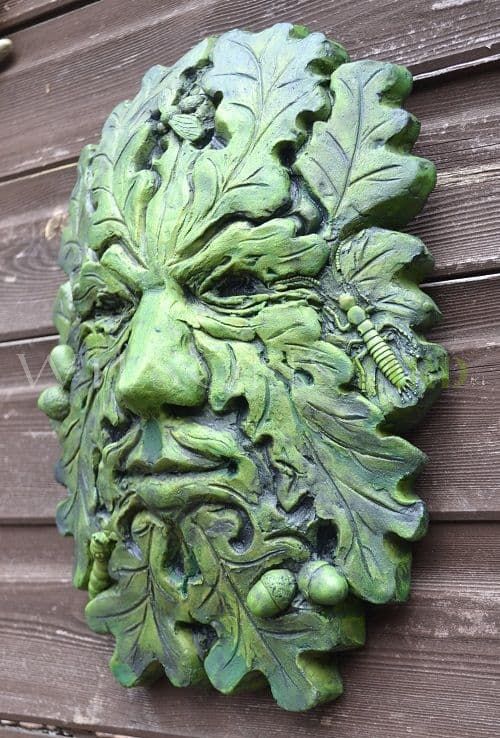 Acorn' green man wall plaque