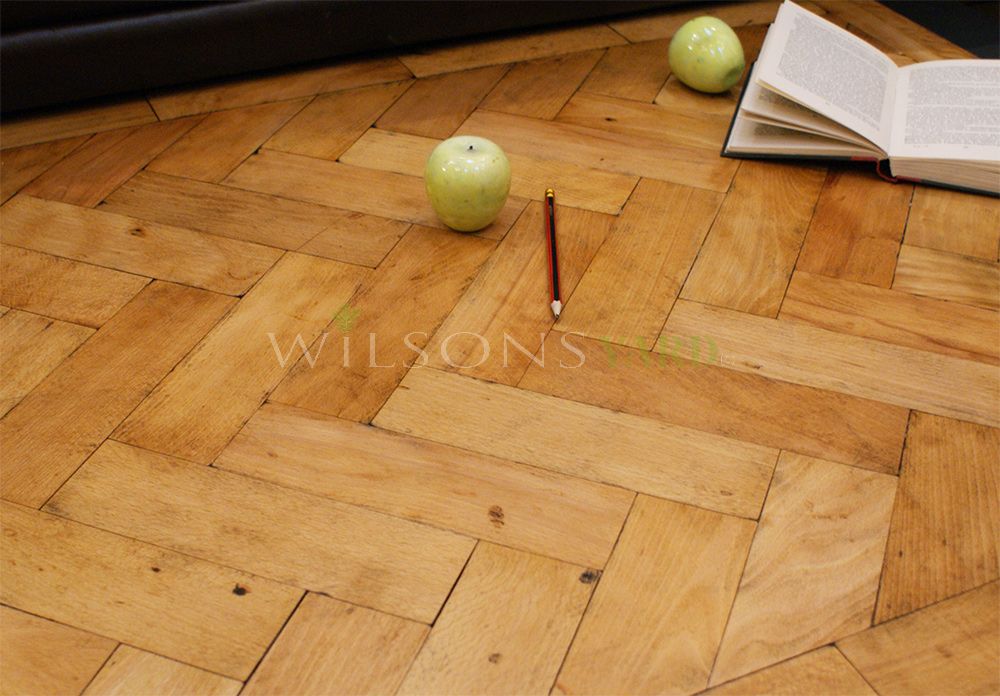 Reclaimed English Beech hardwood parquet