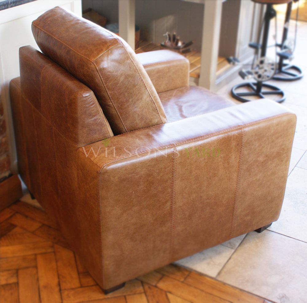 Vintage style leather armchair